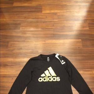 Adidas Black Sweatshirt Gold Logo